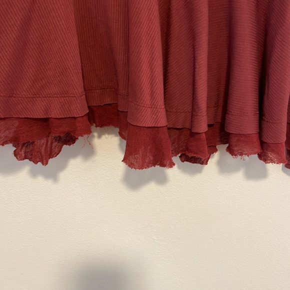 We the Free Size M Red Ruffle Thermal Blouse - Picture 10 of 10